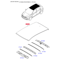 Крыша (часть кузова, панель) 67111-4L200 Mobis