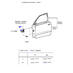 Дверь, кузов левая 76003-22043 Mobis