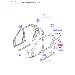 Корпус горловини під лючок бензобака 71531-1E210 Mobis