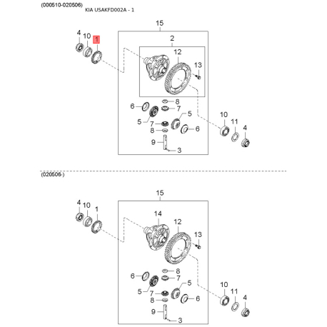 Ремкомплект главного тормозного цилиндра 0K30C-43440 Mobis - 0K30C43440 - схема с каталога 1, USAKFD002A 0K30C43440