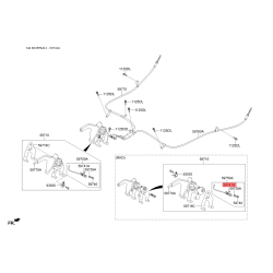 Стопор (засувка) троса стоянкового гальма 59741-36000 Mobis