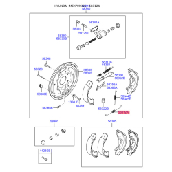 Пружина стяжная нижняя колодок стояночного тормоза 58312-24000 Mobis