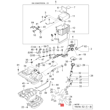 Болт кронштейна мотора 11204-10903 Mobis - 1120410903 - схема з каталогу 23, USAK3F003A 1120410903