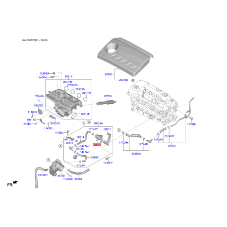 Клапан вентиляції паливного бака 29010-03AA0 Mobis - 2901003AA0 - схема з каталогу 28910, CEURPTJ23 2901003AA0