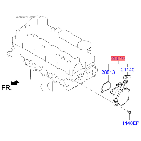Вакуумний насос, гальмівна система 28810-2F600 Mobis - 288102F600 - схема з каталогу 28810, SRUSPF119 288102F600