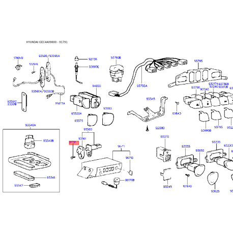 Винт обивки салона 91792-34000 Mobis - 9179234000 - схема с каталога 91791, GEC4A09800 9179234000
