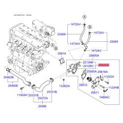 Корпус термостата 25620-26160 Mobis