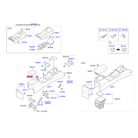 Попільничка 84614-2H0008M Mobis - 846142H0008M - схема з каталогу 84330K, KEURPHD06 846142H0008M