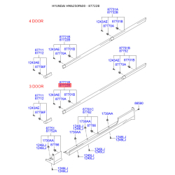 Молдинг порога, бампера и крыла правый 87722-25700 Mobis