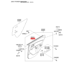 Уплотнитель (прокладка), боковое стекло левый 83331-1G000 Mobis