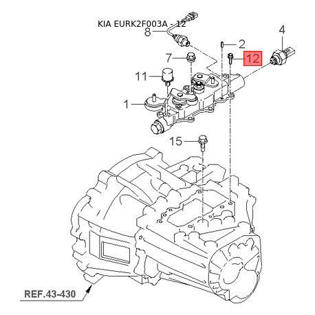 Клапан, регулировочный элемент (дроссельная заслонка) 28312-26351 Mobis - 2831226351 - схема с каталога 12, EURK2F003A 2831226351