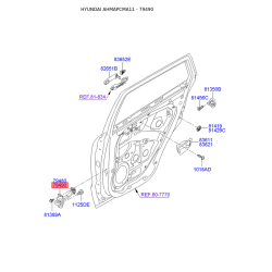 Фіксатор дверей правий 79490-2B000 Mobis