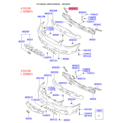 Кронштейн, буфер правий 86585-25000 Mobis