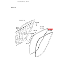 Уплотнитель (уплотнение) двери правый 83120-1G000XI Mobis