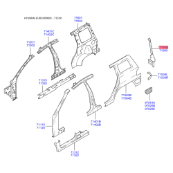Усилитель задний боковины задний левый 71510-26200 Mobis