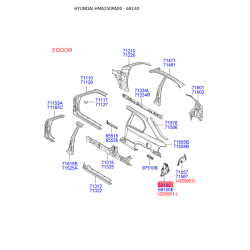 Крило задне ліве 69141-25350 Mobis