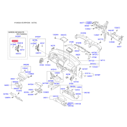 Накладка панели прибров (торпеды) левая 84716-2H5004W Mobis