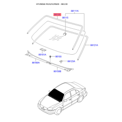 Уплотнитель (прокладка), ветровое стекло 86131-25000 Mobis