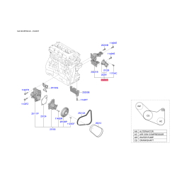 Ролик поліклінового ременя 25280-2G115 Mobis