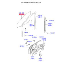 Бокове вікно дверей праве 82420-2D041 Mobis