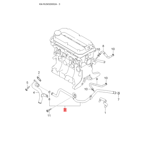 Колектор, система випуску 28510-2X610 Mobis - 285102X610 - схема з каталогу 3, RUSKSD002A 285102X610