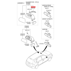 Повторитель поворотов на зеркале левый 87614-1D900 Mobis