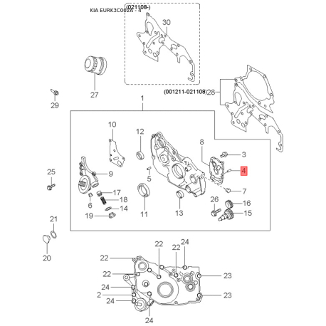 Гідравлічний насос, регулювання динаміки руху 58920-3C500 Mobis - 589203C500 - схема з каталогу 4, EURK3C002A 589203C500