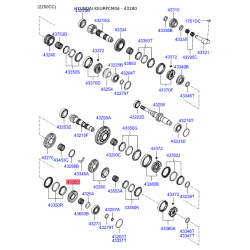Шестерня, вторичный вал 43280-38030 Mobis