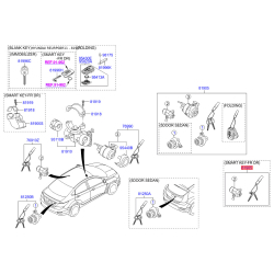 Замок (циліндр) запалювання з ключами 81905-1R100 Mobis