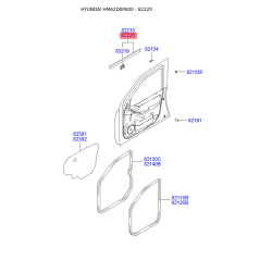 Облицовка / защитная накладка, дверь правая 82220-2D000 Mobis