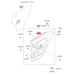 Ущільнювач (прокладка), бічне скло лівий 83331-1F000 Mobis