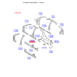Порог пола (кузов) правый 71402-250B1 Mobis