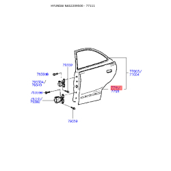 Двері, кузов ліві 77111-22510 Mobis