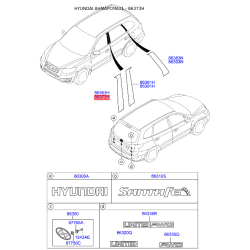 Облицювання / захисна накладка, боковина заднє праве 86373-2B000 Mobis
