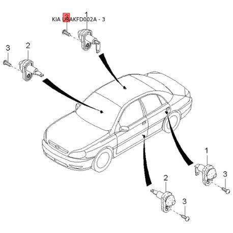 Лючок бензобака 0K30A-42410B Mobis - 0K30A42410B - схема с каталога 3, USAKFD002A 0K30A42410B