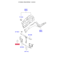 Заглушка бампера правая нижняя 84181-2D000 Mobis