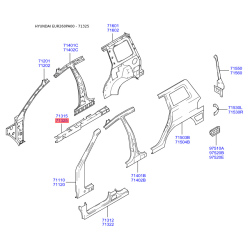 Порог пола (кузов) правый 71160-26200 Mobis