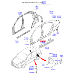 Поріг підлоги (кузов) лівий 71401-1EB10 Mobis