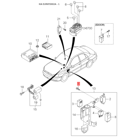 Фара основная правая 0K31A-51030C Mobis - 0K31A51030C - схема с каталога 1, EURKFD002A 0K31A51030C