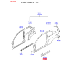 Поріг підлоги (кузов) правий 71322-1ED60 Mobis