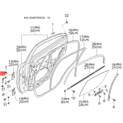 Петля боковой двери левая 0K30A-73270E Mobis