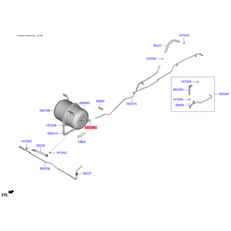 Хомут системы охлаждения 14720-16006 Mobis - 1472016006 - схема с каталога 1472AK, KEURCUF08 1472016006