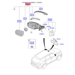Зеркало наружное заднее левое 87610-B8003 Mobis