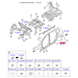 Накладка арки колеса зовнішня пластикова зовнішня права 87549-2B010 Mobis
