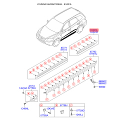 Молдинг порога, бампера і крила лівий 87770-2B000 Mobis