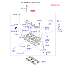 Головка цилиндра 22100-22620 Mobis
