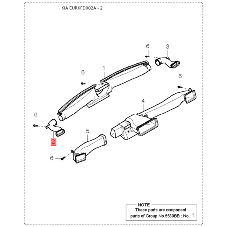Проводка (джгут, коса) паливної рампи 0K30A-67080H Mobis - 0K30A67080H - схема з каталогу 2, EURKFD002A 0K30A67080H