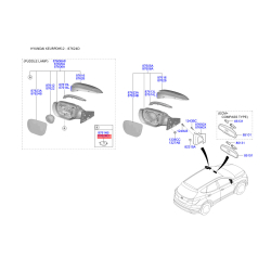 Повторювач поворотів на дзеркалі правий 87624-2W000 Mobis