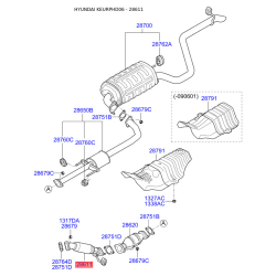 Труба выхлопного газа 28610-2H500 Mobis
