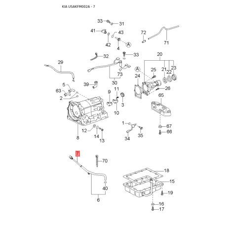 Шланг, вентиляция картера 26721-3X000 Mobis - 267213X000 - схема с каталога 7, USAKFM002A 267213X000